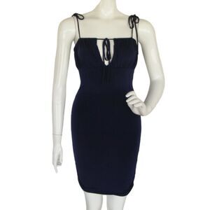 LUCY IN THE SKY Dress, XS/S, Navy, Ruched, Strappy, Keyhole front